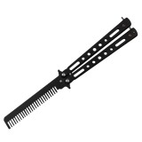 Briceag fluture IdeallStore tip pieptan, Black Comb, 22 cm, negru