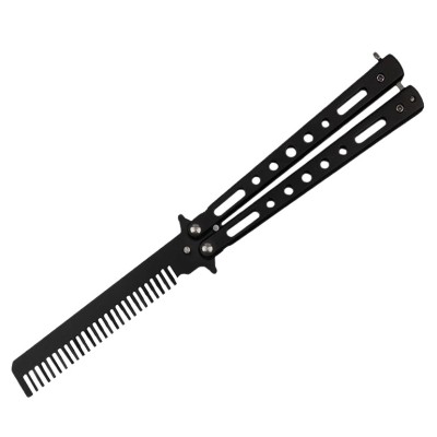 Briceag fluture IdeallStore tip pieptan, Black Comb, 22 cm, negru foto