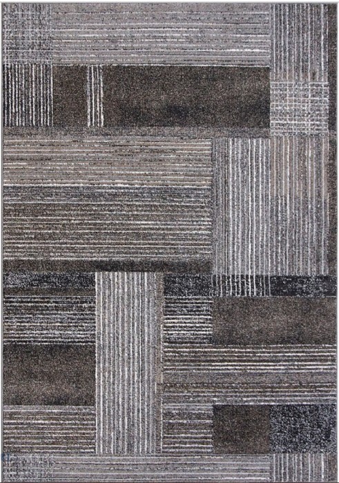 Covor Modern, Kolibri 11561-BG92, Marime 80 x 150 cm, Gri, Maro, Inaltime Fir 9 mm, Antialergic, Polipropilena, Living, Dormitor, Hol
