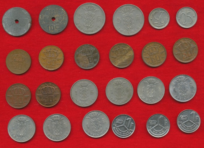 Belgia 38 monede - nici o dublură.