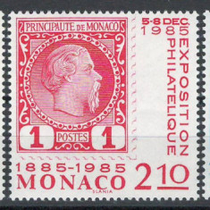 Monaco 1985 Mi 1677/79 MNH - Expoziție int de timbre Centenarul de timbre Monaco