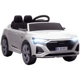 AIYAPLAY Mașină electrică pentru copii 12V Audi Q8 e-tron, 2 motoare, telecomandă, suspensii, faruri, muzică, negru | Aosom Romania