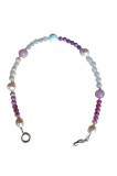 B260a. Bratara de Luxe3a, Perle Morganit Turmalina Acvamarin, Multicolor, 17 cm, RavariuArt