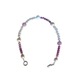 B260a. Bratara de Luxe3a, Perle Morganit Turmalina Acvamarin, Multicolor, 17 cm