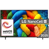 Televizor NanoCell LG 65NANO80A3B, 164 cm, Smart, 4K Ultra HD, Clasa F (Model 2025)