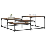 VidaXL Măsuță de cafea stejar fumuriu 107x107x40 cm din lemn prelucrat