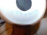 Veioza interbelica ceramica Moustiers Franta , pictata manual, semnata
