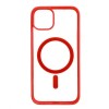 Husa MagSafe pentru Apple iPhone 13, Full Cover, Frosted Acrylic Color Big Hole, Magnetica, Incarcare Wireless, Flippy, Rosu