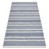 Covor ECO SISAL BOHO MOROC Linii 22328 franjuri - două niveluri de l&acirc;nă cremă / albastru inchis, covor reciclat, 194x290 cm, Dreptunghi