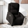 Fotoliu Rabatabil cu Ridicare Gossi, Catifea Neagra, Inclinare 135&deg;, Buzunar Lateral, Cadru Metalic, 71x86.5x99.5 cm