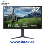 Monitor gaming LG 32" 180Hz IPS 1ms UltraGear 32GS85Q-B, QHD 2560x1440, Nano, HDMI, DisplayPort, Pivot, 200 Hz, (GtG), DisplayHDR 400, negru