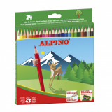 Creioane Colorate, Cutie Carton, 24 Culori/set, Alpino