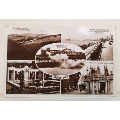 BRIGHTON , FOTO MONTAJ CU IMAGINI DIVERSE , CARTE POSTALA , 1927