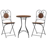 Cumpara ieftin Set de bistro cu mozaic, caramiziu, fier si ceramica