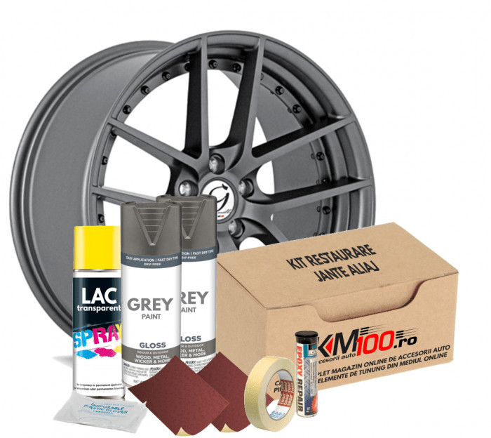 Kit reparatie jante, culoare GRI (V2) - Cod RAL: 7024