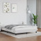 vidaXL Cadru de pat, alb, 140x190 cm, piele ecologică