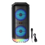 Boxa portabila cu microfon ZQS6227, 60W PMPO, BT/FM/USB/TWS, RGB