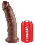 Dildo Clasic Cu Ventuza King Cock, Brun, 22.5 cm