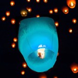 Lampion Din H&acirc;rtie, Turcoaz, 38x52x95cm, Timp De Ardere 8-12 Minute, Oem
