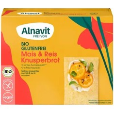 Crispbread (painici) din porumb si orez fara gluten, bio, 150g Alnavit