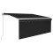 Copertina retractabila manual cu stor, antracit, 3,5x2,5 m