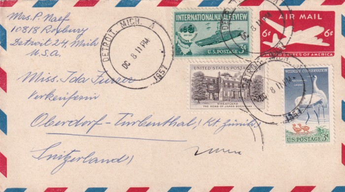 FILATELIE TEMATICA - PLIC USA TEMATICA AVION AVIOANE AVIATIE AIRMAIL