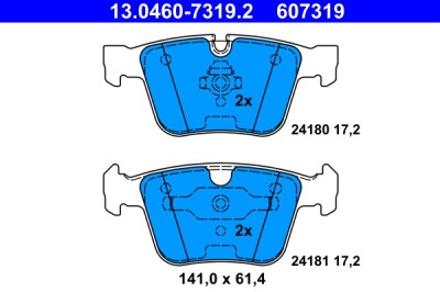 ATE 13.0460-7319.2 set placute frana,frana disc foto
