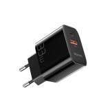 Incarcator Retea McDodo CH-0921, 33W, 3A, 1 x USB-A - 1 x USB-C, Negru