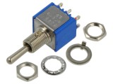 Comutator Basculant APEM 5649AB 3 Poziții DP3T ON-OFF-ON 3A/250VAC 4A/30VDC