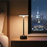 Lampa de masa - metal negru - caldura reglabila de culoare, luminozitate - baterie USB