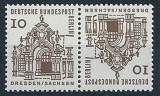 GERMANIA BERLIN 1964 UZUALE , CLADIRI ISTORICE ,TETE-BECHE + TIMBRU NESTAMPILAT