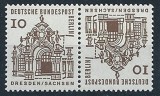 GERMANIA BERLIN 1964 UZUALE , CLADIRI ISTORICE ,TETE-BECHE + TIMBRU NESTAMPILAT