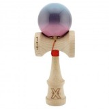 Kendama X Originala, Profesionala, Big Cups V2, Super Sticky Cupe Mari, Rulment Metalic ,Ata 55 cm, Albastru Deschis/Mov/Roz