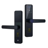 Maner electronic wifi, deblocare cu amprenta digitala fara cheie, incarcare USB, pana la 40 de amprente, Negru