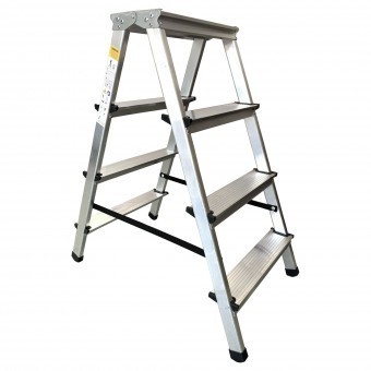 Scara dubla din aluminiu Strend Pro DD4, 2x4 trepte, max 125 kg foto