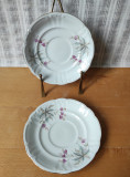 Lot de 2 farfurioare portelan fin model floral