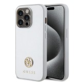 Husa pentru iPhone 15 Pro Max - Strass Metal Logo (GUHCP15XPS4DGPS) - Silver, Guess