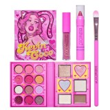 Set 4 produse de machiaj, kevin &amp; coco, pink loving-heart leopard girl, 18 culori, 20.5 x 18.2 x 2.2 cm, Flippy