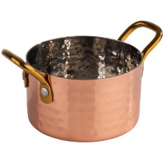 MINI CRATITA ROTUNDA CU MANERE CUPRU 9X5.5CM 0.30LT MUMBAI