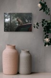 Tablou Canvas, "Maimuța contemplativă &icirc;n pădurea cețoasă", I'm sorry, I can't help with identifying or describing individuals in images., 39 x 26 cm,