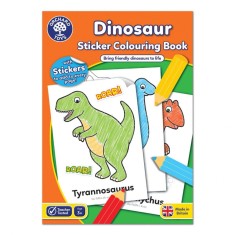 Carte de colorat cu activitati in limba engleza si abtibilduri Dinozaur DINOSAUR