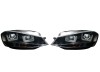 Set faruri tuning VW GOLF VII (5K), 10.2012-2017, cu LED daytime running light; H1+H7; manual; negru, transparent; TUNING; halogen,