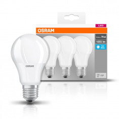 3 Becuri LED Osram Base Classic A, E27, 10W (75W), 1055 lm, lumina neutra