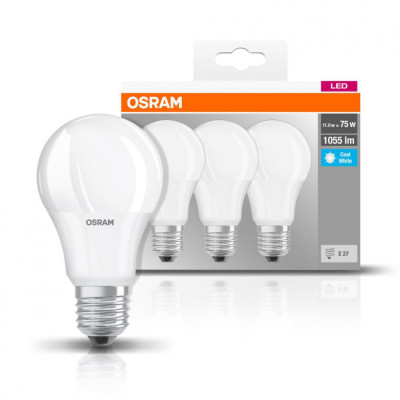 3 Becuri LED Osram Base Classic A, E27, 10W (75W), 1055 lm, lumina neutra foto