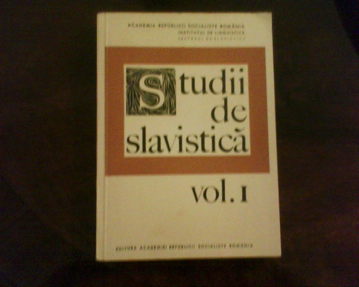 Studii de slavistica, vol. I, princeps