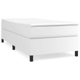 Cumpara ieftin Pat box spring cu saltea, alb, 80x200 cm, piele ecologica