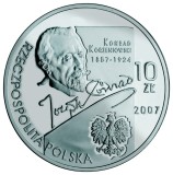 Polonia 10 zloti 2007 Joseph Conrad PROOF 14,14 g Argint .925, Europa