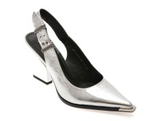 Pantofi eleganti EPICA argintii, M1008, din piele naturala