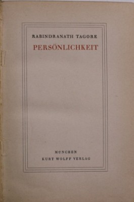 RABINDRANATH TAGORE - PERSONLICHKEIT , 1921 foto