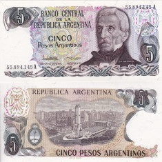 ARGENTINA 5 pesos ND (1983-84) UNC!!!